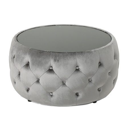 Chana Upholstered Ottoman, One Size, Gray