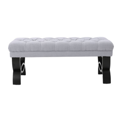 Scarlett Tufted Bench, Color Light Gray Brown JCPenney
