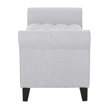 Keiko Upholstered Tufted Bench, One Size, Gray