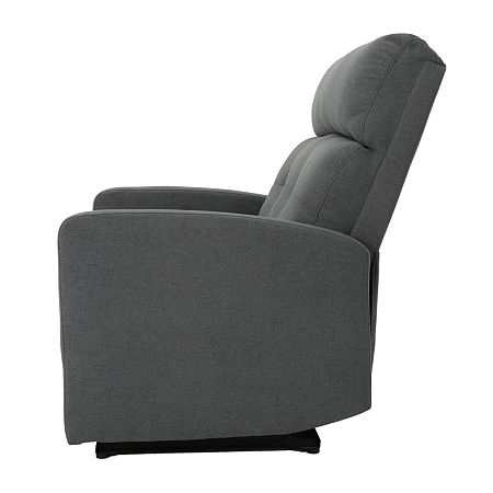 Halima Tufted Track-Arm Recliner, One Size, Black