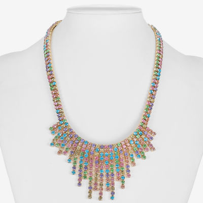 Bijoux Bar Multi Color Gold Tone Collar Necklace
