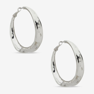 Worthington Silver Tone 55.8mm Hoop Earrings