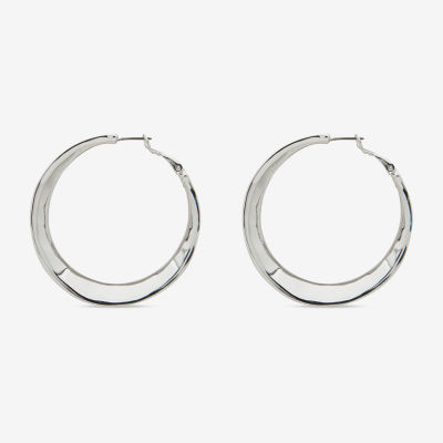 Worthington Silver Tone 55.8mm Hoop Earrings