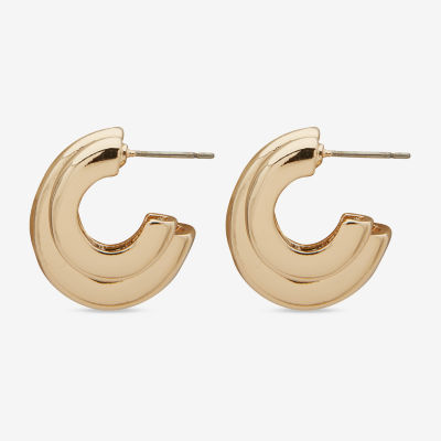 Worthington Gold Tone 25.4mm Hoop Earrings