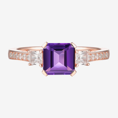 Womens Gemstone 14K Gold Over Silver Halo Delicate Cocktail Ring