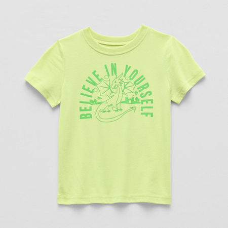 Okie Dokie Toddler & Little Boys Crew Neck Short Sleeve Regular Fit Graphic T-Shirt, 3t, Green