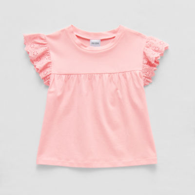 Okie Dokie Toddler & Little Girls Round Neck Short Sleeve Peplum Top
