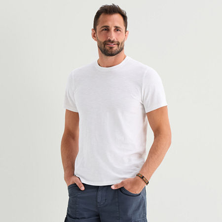 mutual weave Mens Crew Neck Short Sleeve T-Shirt, Large, White