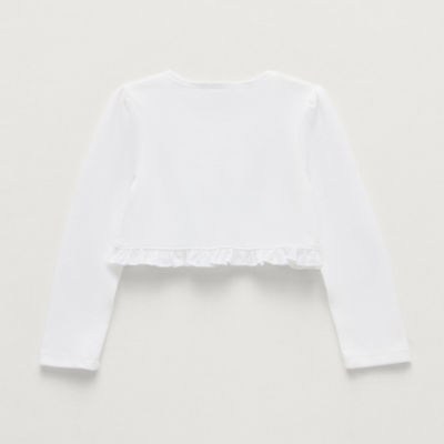 Bonnie Jean Toddler Girls Round Neck Long Sleeve Button Cardigan