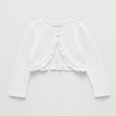 Bonnie Jean Toddler Girls Round Neck Long Sleeve Button Cardigan