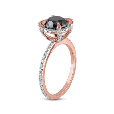 Midnight Black Diamond 2 CT. T.W. White and 10K Rose Gold Ring