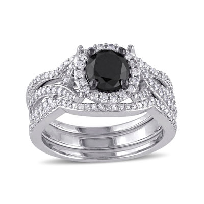 Midnight Black Diamond 1Â½ CT.T.W. White and Color-Enhanced Black ...