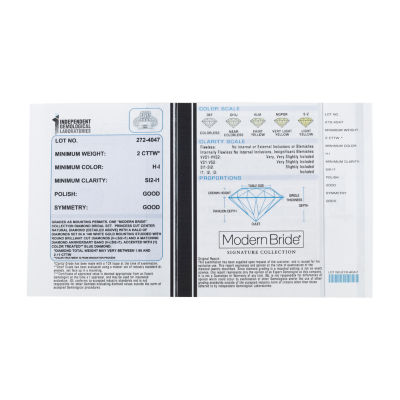 Modern Bride® Signature 2 CT.T.W. Natural Diamond 14K White Gold Engagement Ring