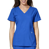 Wonder Wink Layers 2009 Silky Womens Round Neck Tag Free Short Sleeve Scrub  Top - JCPenney