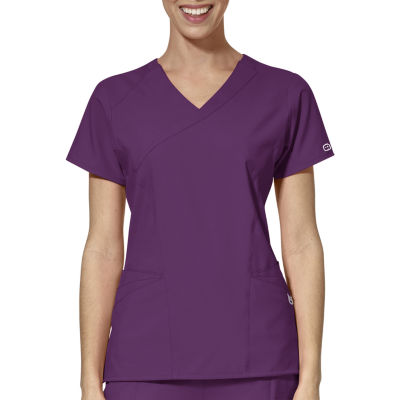 Wink® W123 Mock Wrap Womens Short Sleeve Moisture Wicking Wrinkle Resistant Quick Dry Scrub Top