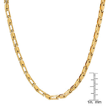 Steeltime 18K Gold Over Stainless Steel 24 Inch Figaro Chain Necklace