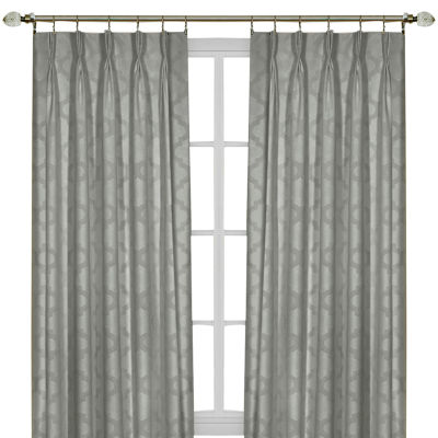 Windsor Pinch Pleat Back Tab Light-Filtering Single Curtain Panel