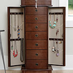 Hives And Honey Nora Lockable Walnut Jewelry Armoire
