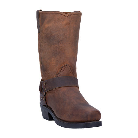 Dan Post Mens Dean Block Heel Motorcycle Boots, 12 Medium, Brown