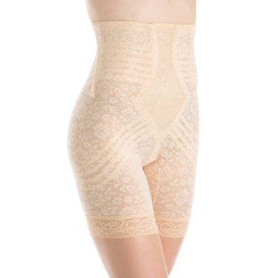 Rago High-Waist Lacette Invisinet Panel Stretch-Lace Thigh Slimmers 6207
