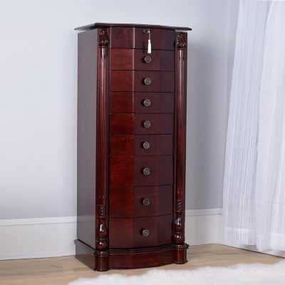 Hives And Honey Louis Lockable Cherry Jewelry Armoire