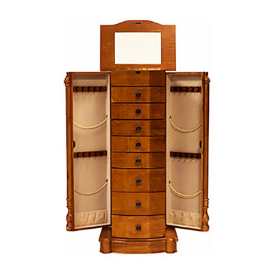 Hives And Honey Louis Lockable Oak Jewelry Armoires