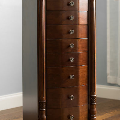 Hives And Honey Louis Lockable Walnut Jewelry Armoire