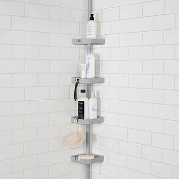 Kenney Gray 4-Tier Tension Pole Shower Caddy
