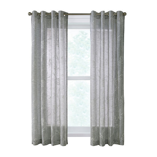 Anemone Light-Filtering Grommet Top Curtain Panel