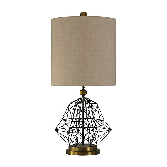Stylecraft Satin Black & Hawthorne Gold Steel Table Lamp