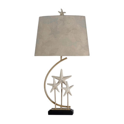 Stylecraft Sand Stone Silver And White Table Lamp