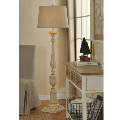 Stylecraft  Bourgault Antique Beige Farmhouse Floor Lamp