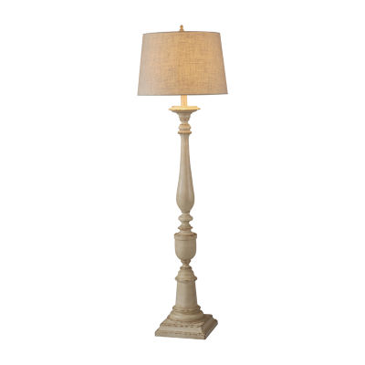 Stylecraft Bourgault Antique Beige Farmhouse Floor Lamp