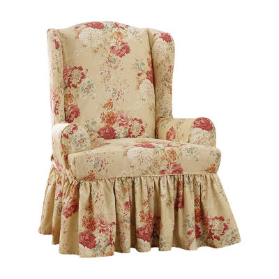 Sure fit matelasse online damask wing chair slipcover