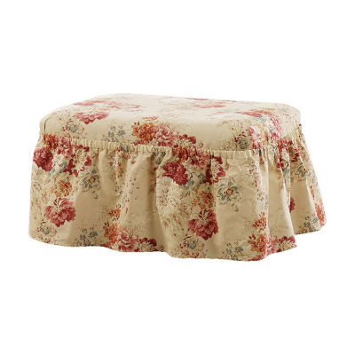 Waverly Ballad Bouquet Ottoman Slipcover Set 30 x 26 x 20 The Shops at Willow Bend