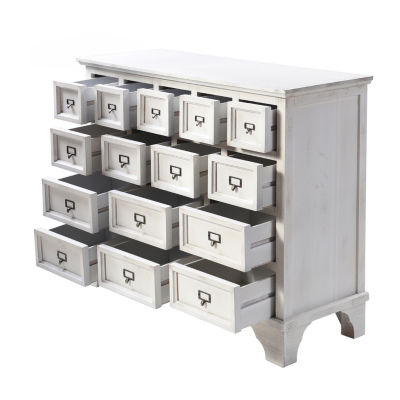 Shabby Chic Apothecary Cabinet with 15 Drawers