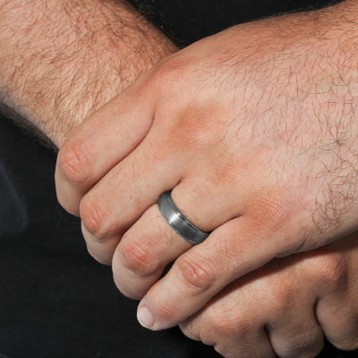  Mens 6mm Tungsten Comfort-Fit Ring