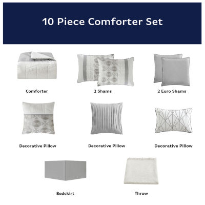 Eden & Oak Leighton 10-pc. Jacquard Midweight Comforter Set