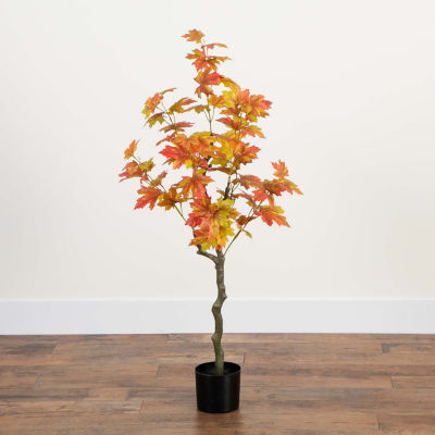 Nearly Natural 4' Orange Maple Artificial Tree