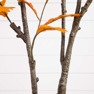 Nearly Natural 6' Orange Oak Artificial Tree
