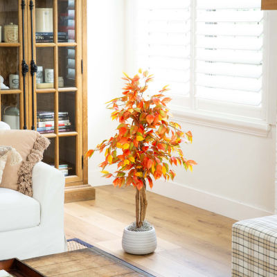 Nearly Natural 3' Orange Ficus Artificial Tree