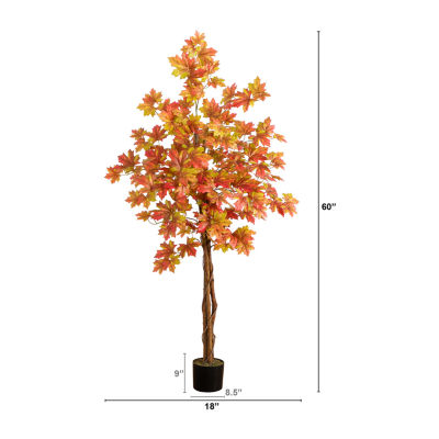 Nearly Natural 5'  Autumn Deluxe Maple Indoor Artificial Tree