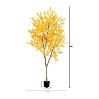 Nearly Natural 8' Yellow Autumn Maple Indoor Artificial Tree