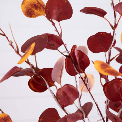 Nearly Natural 5' Orange Prelit Eucalyptus Lighted Indoor Artificial Tree
