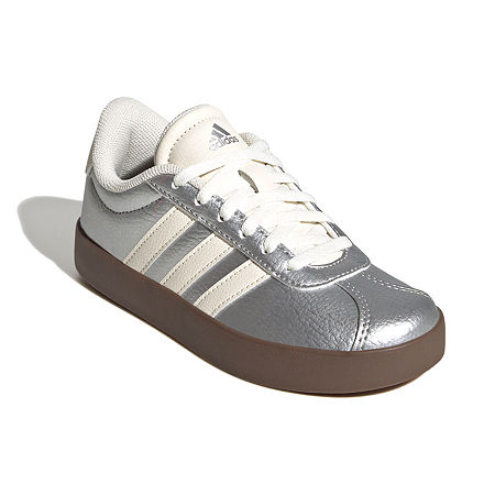 adidas Girls Vl Court 3.0 Sneakers, 4 1/2 Medium, Gray