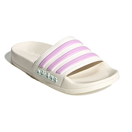 adidas Little & Big Girls Adilette Shower Slide Sandals, 11 Medium, White