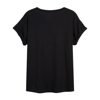 Tim Burton'S Frightfully Festive Tee Womens Juniors Crew Neck Short Sleeve Regular Fit Nightmare Before Christmas Graphic T-Shirt