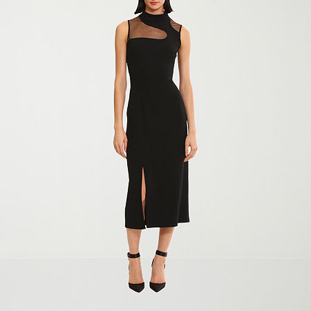 London Style Womens Sleeveless Sheath Dress Petite, 16 Petite, Black