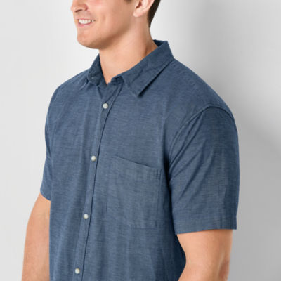 mutual weave Big and Tall Mens Regular Fit Short Sleeve Button-Down Shirt