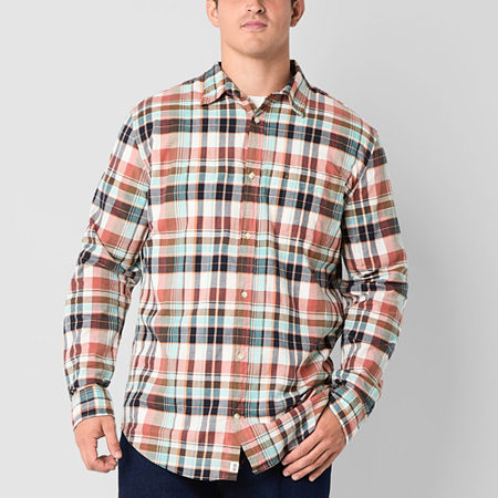 mutual weave Mens Long Sleeve Cuffed Sleeve Regular Fit Big and Tall Button-Down Shirt, 3x-large, Multiple Colors